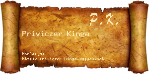 Priviczer Kinga névjegykártya